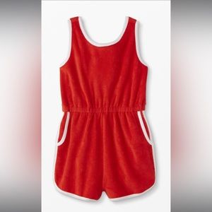 Red terry romper